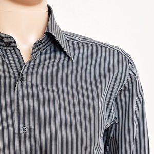 Men's Gucci Black Striped Dress Shirt eu43 17x35